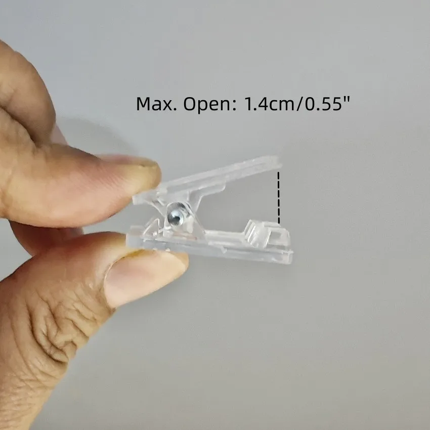 Plastic Clamp Folder Spring Clip Mini Small Paper ID Card Display with Magnetic or Pin 100pcs
