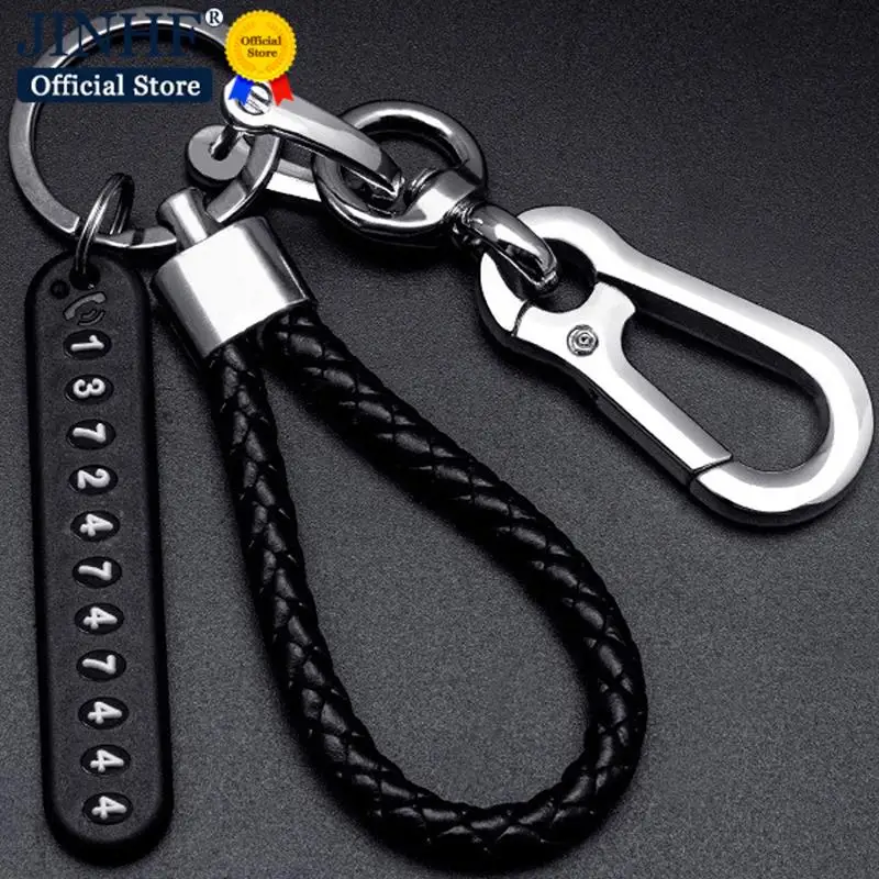 Anti-Lost Car Key Pendant Split Rings Keychain Phone Number Card ...