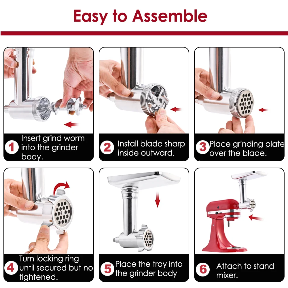 キッチンエイドスタンドミキサー用金属製フードグラインダー