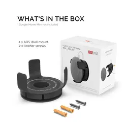 Wall Mount Bracket Holder for Smart Speaker with Cord Management (Black)