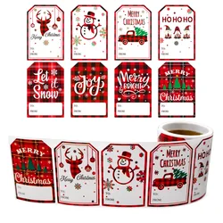 100 Festive Christmas Gift Tag Stickers - 8 Unique Holiday Designs (100pcs)