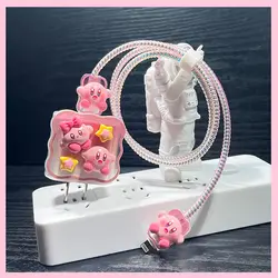 Adorable Kirby - Inspired Charger Case with Anti - Break Cable Protector and Fast Charging Decor Gift (Type - C- Type - C)