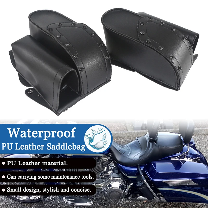Bracingo Moto Side Engine Guard Bag Bisaccia Cup Drink Holder Per Harley Electra Street Glide Touring 1983-2017 Crash Bar