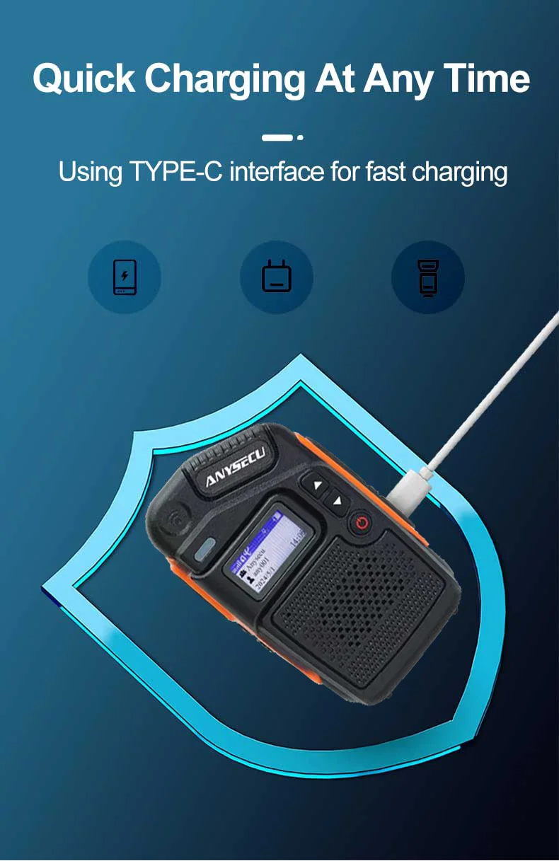 C200 4G Network Radio Real-ptt Long Talk Distance RTOS System Type-C Charging GP