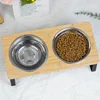Cat Bowl with 15° Tilting Stand Stainless Steel Elevated Cat Bowl Pet Feeding Station Suitable for Food and Water 3
