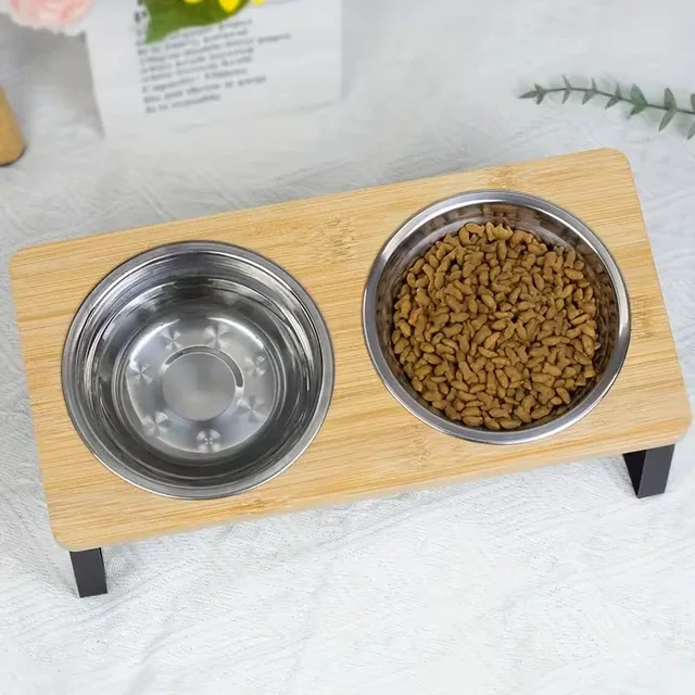 Cat Bowl with 15° Tilting Stand Stainless Steel Elevated Cat Bowl Pet Feeding Station Suitable for Food and Water 3