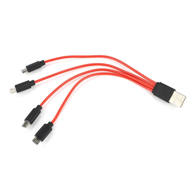 Duttek Cavo Multi Caricatore, 4 in 1 USB a Micro USB, USB 2.0 Tipo A Maschio a 4 Micro USB 5 Pin Maschio Y Splitter Cavo Connettore Y Splitter (50 cm