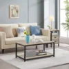39.5" 2-Tier Coffee Table with Storage Shelve, Industrial Gray Coffee Table, Easy Assembly, Wooden Coffee Table 2