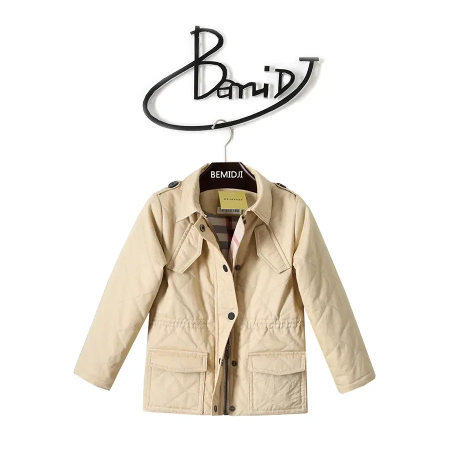 Autumn Baby Boys Clothes Full Sleeve Solid Parkas Set Cotton Suits Children Clothing Toddler Turn Durncollar Tracksuits Jacket
