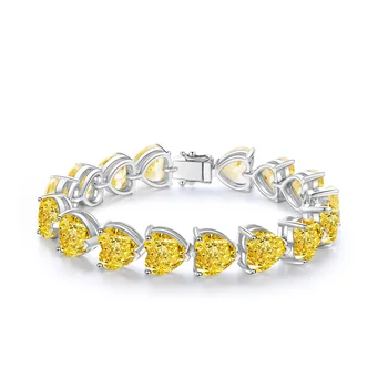 Popular Valentine Gift Heart Shape Simulated diamond Gems Stone Bracelet Women Jewelry