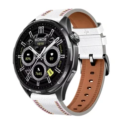 Premium 22mm Leather Watchband - Versatile Style & Comfort for Honor Watch 6 (Leather White)
