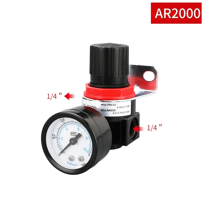 AR2000 AR3000 G1/4'' 6mm 8mm 10mm 12mmAir Control Compressor Pressure Relief Regulator Valve with Fitting