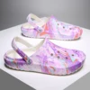 Garden Clogs Slip On Lightweight Two-way Wear Garden Clogs, Comfortable Women's Tie-dye Pattern Clogs, Non-slip  Beach Slides 5