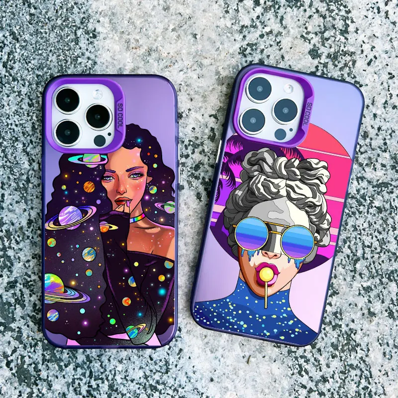Modische Mädchen- und Damen-Handyhüllen im coolen, modernen Stil mit Druckmotiven für iPhone 11 12 13 Pro Max 17 16 15 14 Plus Pro Max Mini Laser-Cover – Detail 6