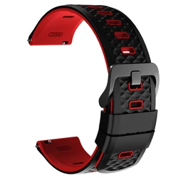 Universal 22mm Silicone Watch Band - Durable Strap Bracelet - 22mm Universal (Black red)