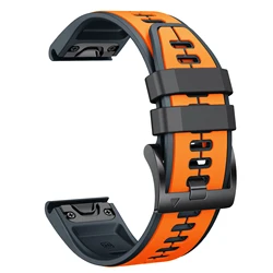 Versatile 22mm Quick Fit Silicone Band - Soft Replacement Strap - 22mm (22mm Orange Black)