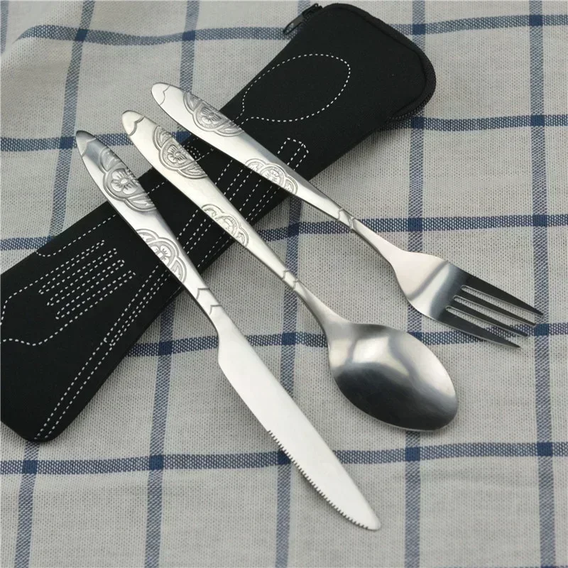 Stainless steel fork spoon knife set 3pcs/set