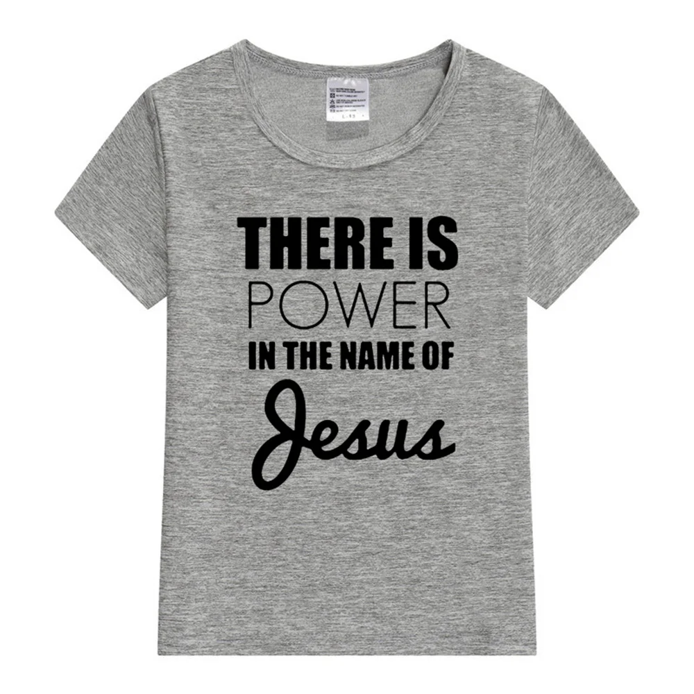 There Is Power In The Name of Jesus Kids Girls Boys Short Sleeve T-shirt Shirt Children Summer Clothing Tops Clothes Casual Tees 3