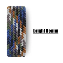 Braided Nylon Solo Loop Watch Band - Adjustable Strap Bracelet Accessory for XL (192mm-208mm) (Bright Denim 17)