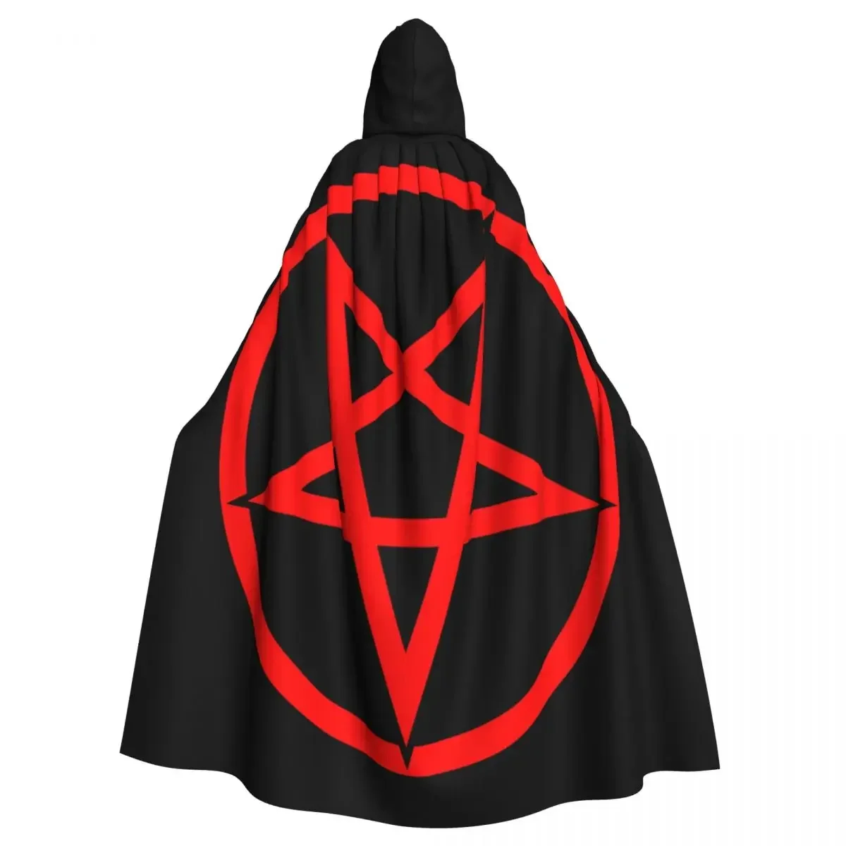 

Hooded Cloak Polyester Unisex Witch Cape Costume Accessory Ancient Satanic Pagan Symbol Of The Pentagram