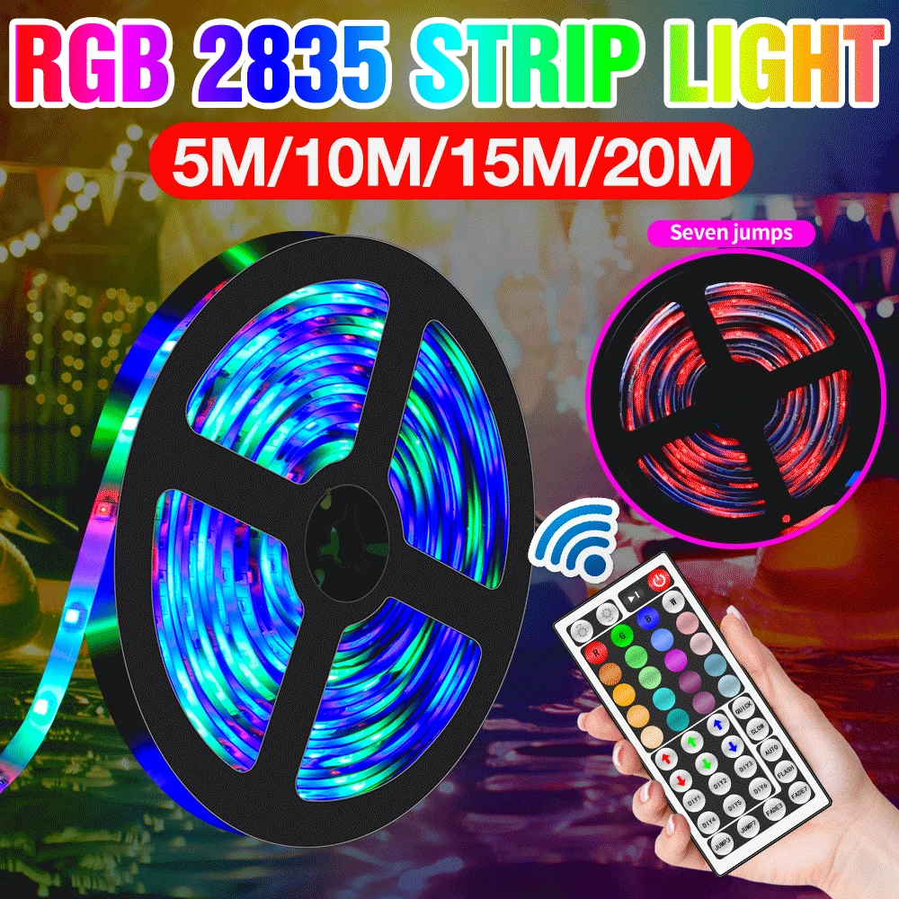 LED Strip Lights RGB Neon Lamps Waterproof LED Tape 5M 10M 15M 20M Flexible Diode For Holiday Party Decoration Christmas Gift