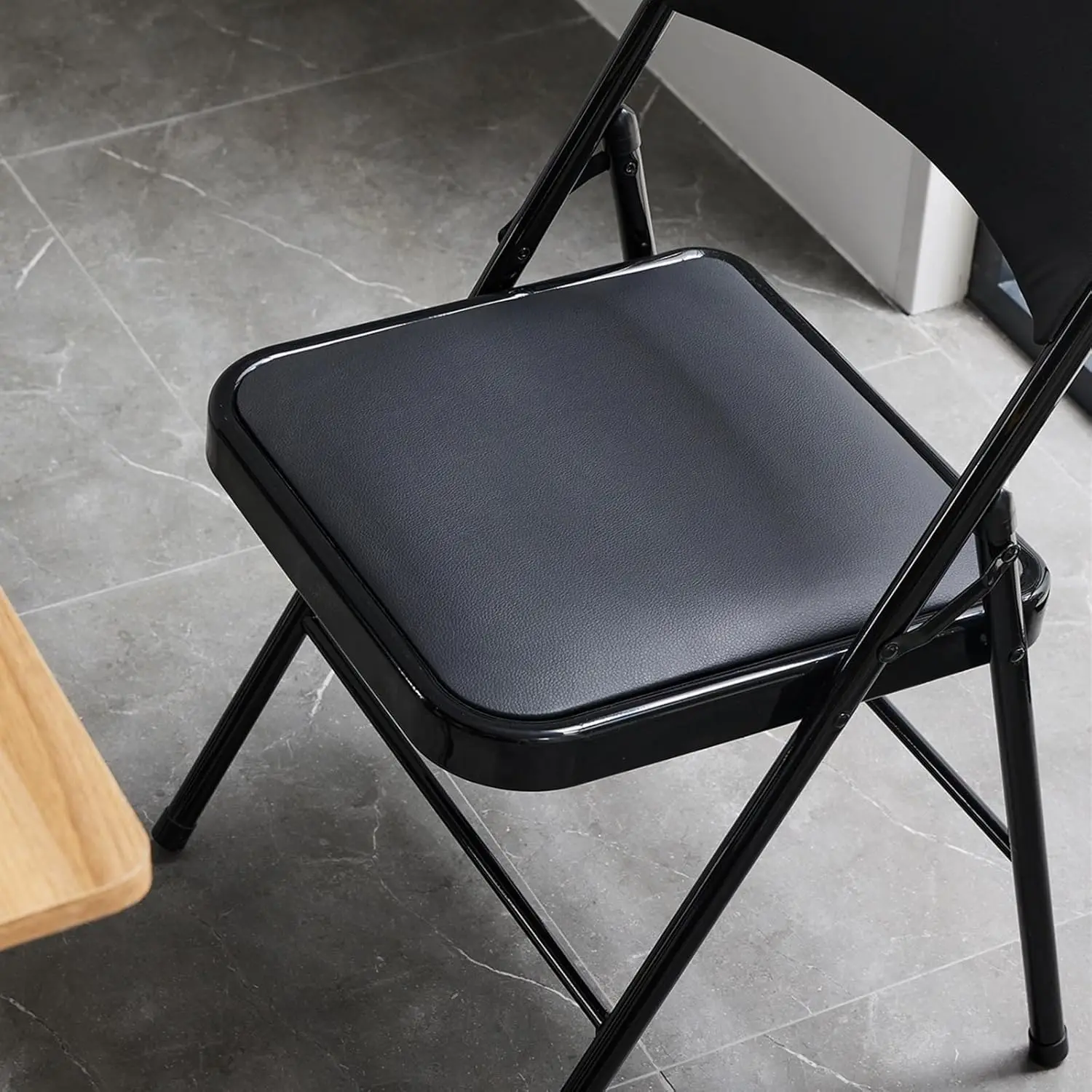 Karl home 12 Pack Black Folding Chairs with Padded Seats for Outdoor & Indoor, Portable Stackable Commercial Seat with Steel