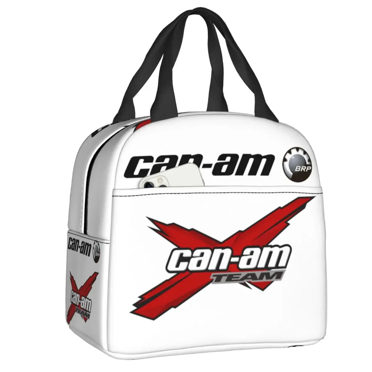 

Изолированная сумка для обеда Can-Am для женщин и детей, мотоциклетный многоразовый кулер BRP, термобокс для обеда, для работы, школы, путешествий, пикника