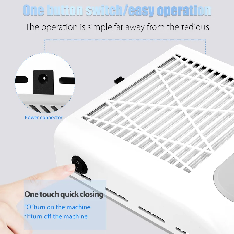 New Extractor Fan For Manicure Vacuum Cleaner For Nails Dust Extractor Strong Suction Aspirator With Filter Nail Dust Collector