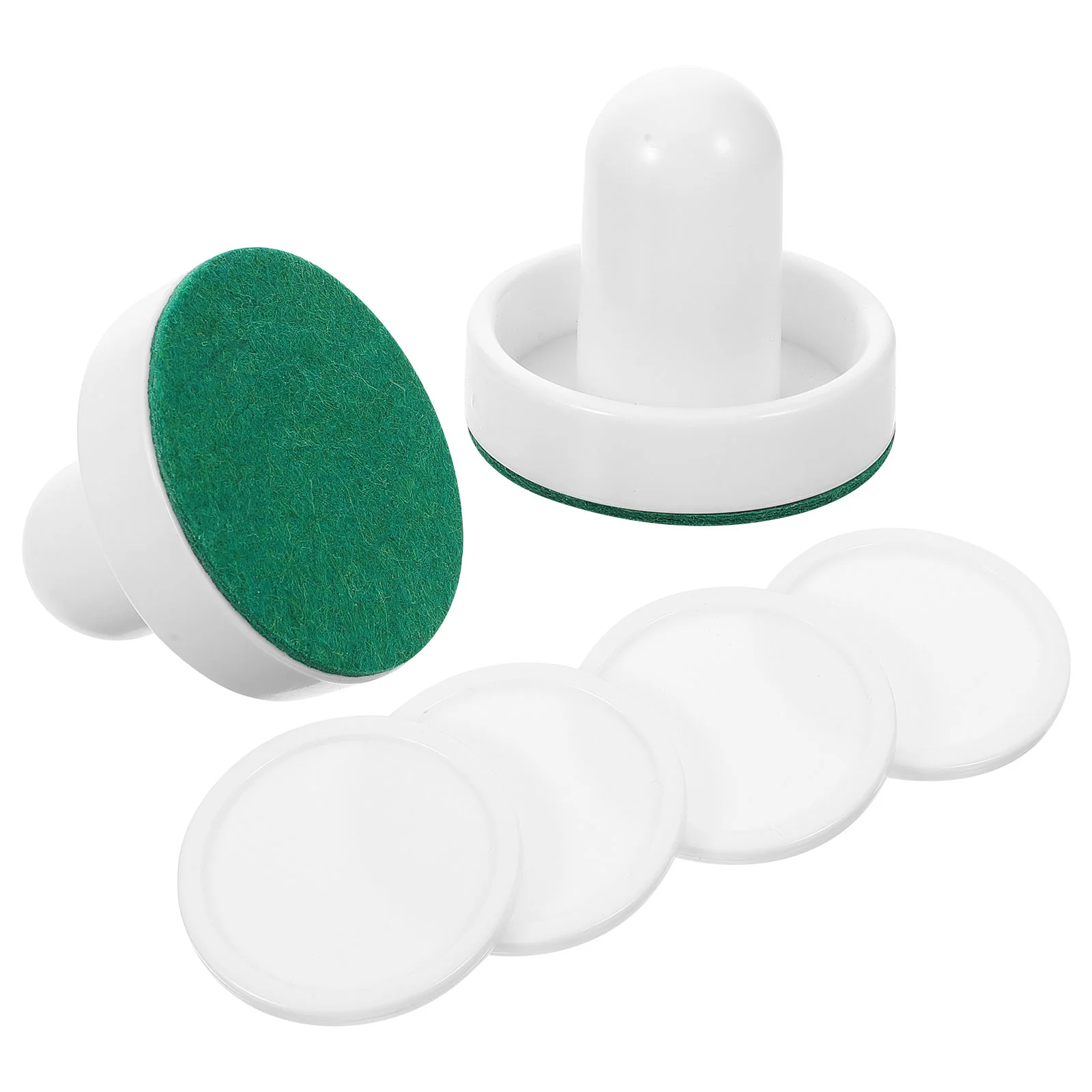 Two 60Mm White Four White Balls Air Hockey Set Paddles Ice Replacement Parts Tabletop Accessories Game Supplies
