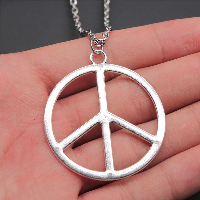 Personalised Gift Peace Sign Silver Stainless Steel Pendant Necklace Chain  at Rs 199/piece in Raigad