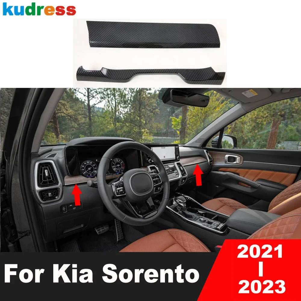 

Car Center Console Dashboard Panel Cover Trim For Kia Sorento 2021 2022 2023 Carbon Fiber Interior Mouldings Accessories