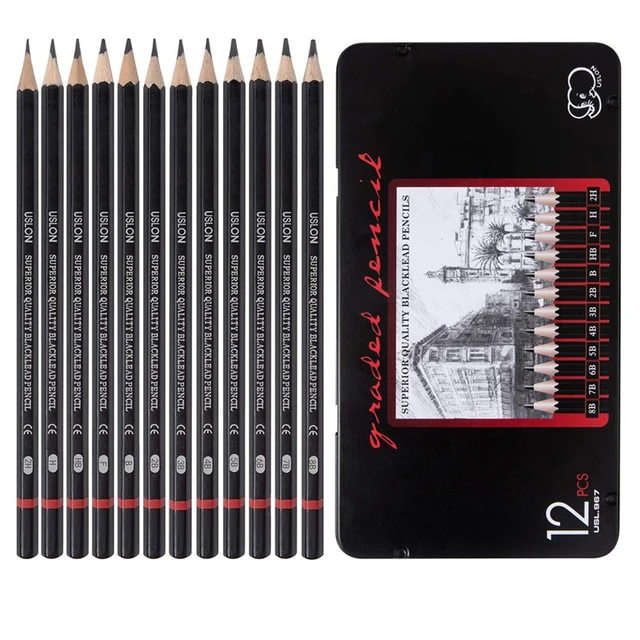 12Pcs Professional Pencil Set Drawing Sketch Pencils Art for Drawing Graphite  Pencils(8B - 2H) for Beginners Pro Artists - AliExpress