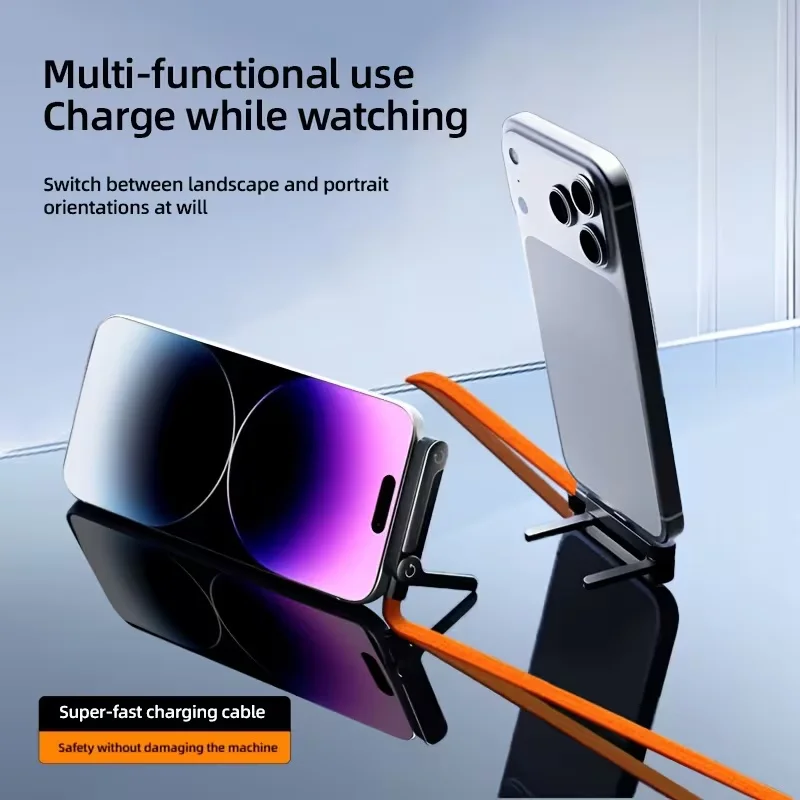 Premium Right Angle USB-C to Type-C 240W High-Speed Charging Cable with Integrated Phone Stand
