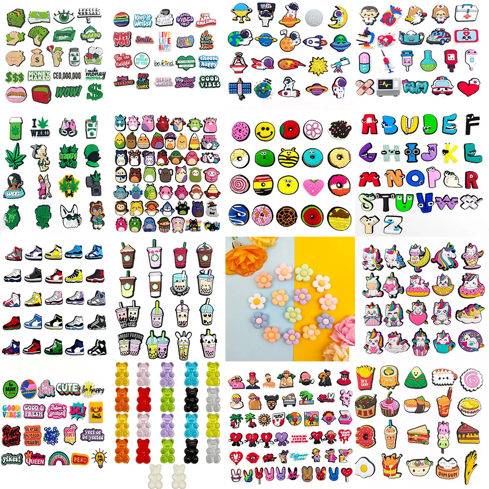 

Hot set Pack jibz 33 kinds cartoon Shoe Charms Funny DIY croc clogs Shoe Aceessories Sandals Decorate buckle kids party Gifts