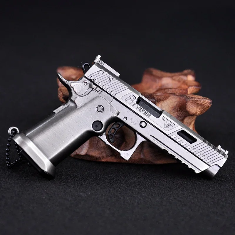 1:3 Mini TTI Pistol Model Alloy Fake Gun Keychain Detachable Collection Bag Pendants Fidget Toy for Adult Toy Gift 3