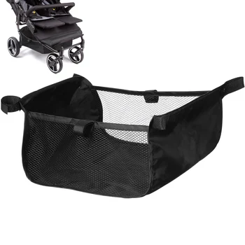 Cestino portaoggetti per passeggino, portatile, sottile, in tessuto Oxford, borsa a rete organizer per passeggino, cestino inferiore di ricambio pieghevole