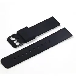 Soft Silicone Quick Release Watch Bands - Versatile Rubber Straps - 22mm (Black - BK)