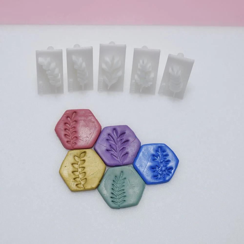 Grass Leaf Clay Stamps Embosser Seal Creative Polymer Clay Cutter Jewelry Pottery Ceramic Crafts Diy Earring Making Supply Tool polymer clay tools pottery tools clay sculpting tools pottery sculpting tools clay craft tool