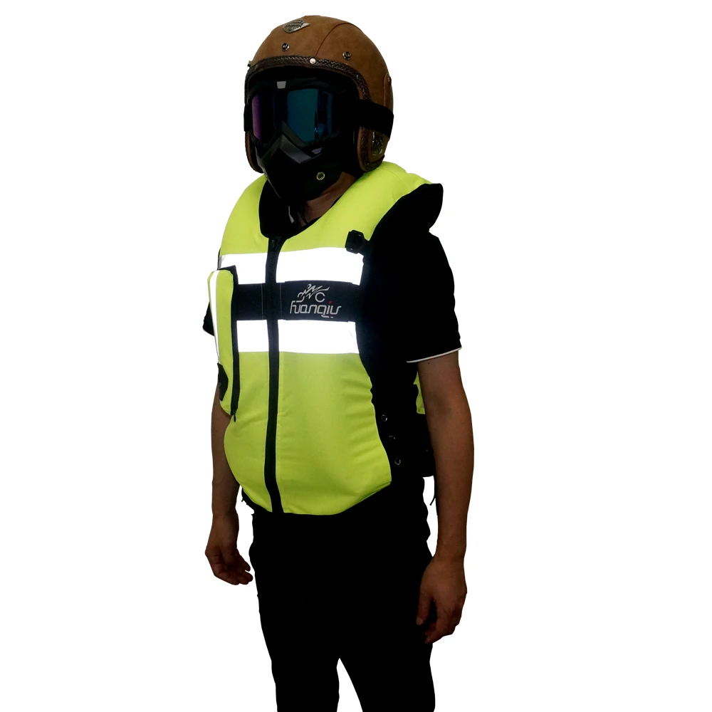 Gilet Airbag Con Cerniera Moto Rcycle Moto Racing Sistema Airbag Avanzato Professionale Moto Cross Airbag Protettivo Fluorescente Nero