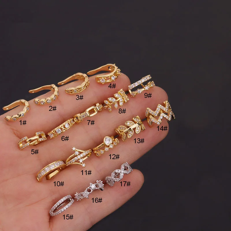 1Pcs Zircon Ear Cuff Earring No Piercing Ear Clip for Women Fashion Creative U-shaped Punch Free Earrings Body Jewelry Gift