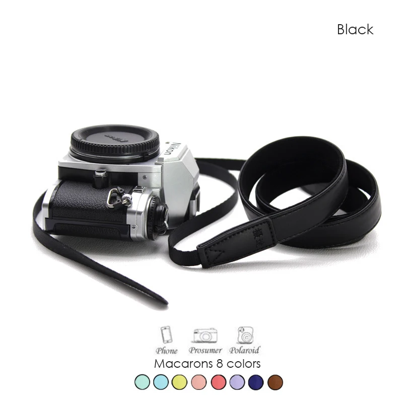 미러리스 디지털 카메라 SLR 카메라용 마카롱 PU 가죽 넥 스트랩 숄더 스트랩