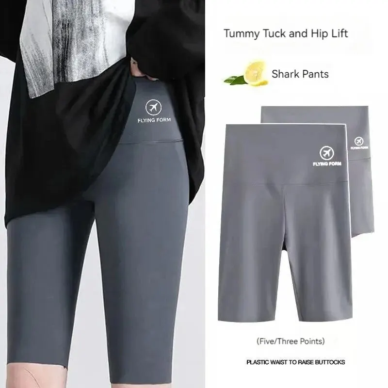 Leggings Airplane Pants Five Points Padded Shark Pants Padded Warm Women High Waist Bottom Yoga Tight Bottoming yoga pants