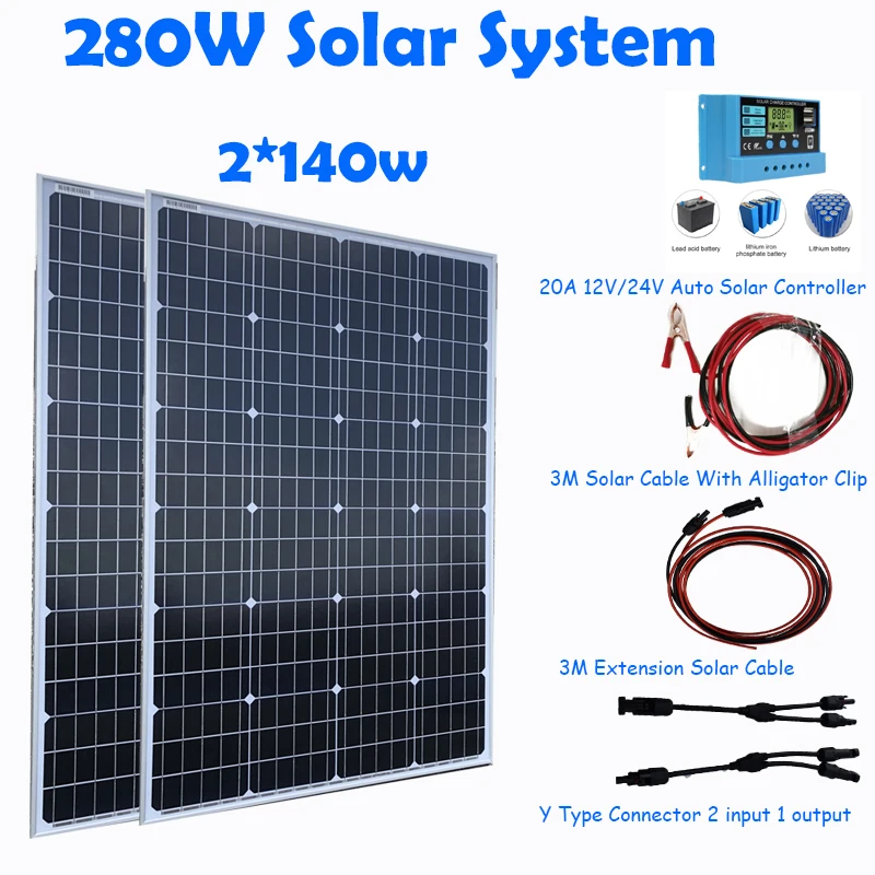 Vollst ndig Solar panel netz unabh ngiges System 400W 300W 280W 140W 