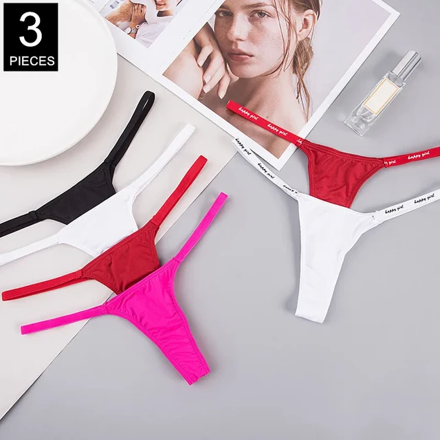 3 Pcs Thin Belt Seamless Thong Woman Underwear Ice Silk T-back String Mini  Lingerie Plus Size - AliExpress