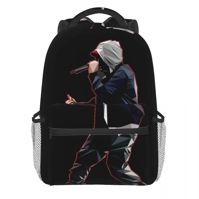 Eminem Backpack Students School Bag USB Travel Bag Shouder Bag Laptop  Ruckpacks