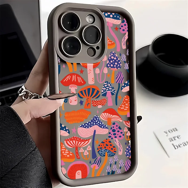 Colorful Mushroom Silicone Phone Case