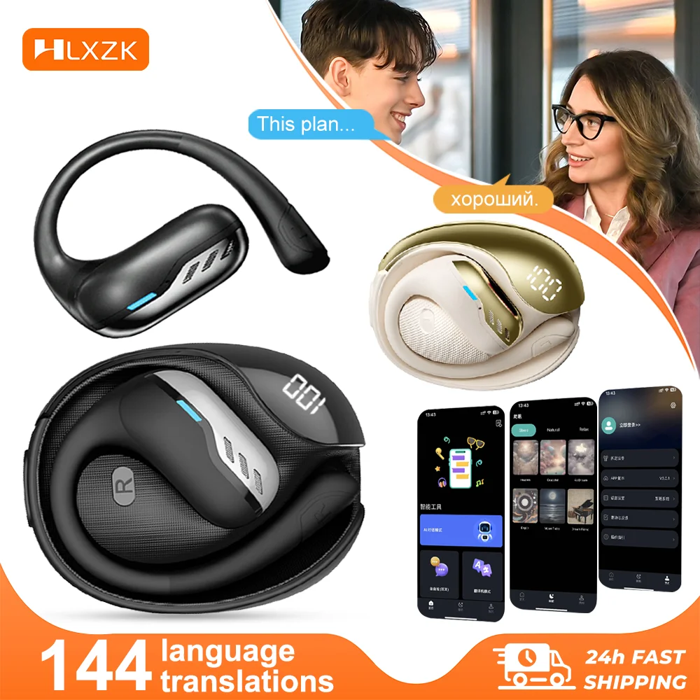 Auriculares Traductores De Idiomas Con IA - Bluetooth 5.4, 164 Idiomas, Resistencia IPX7, Hasta 49h De Batería