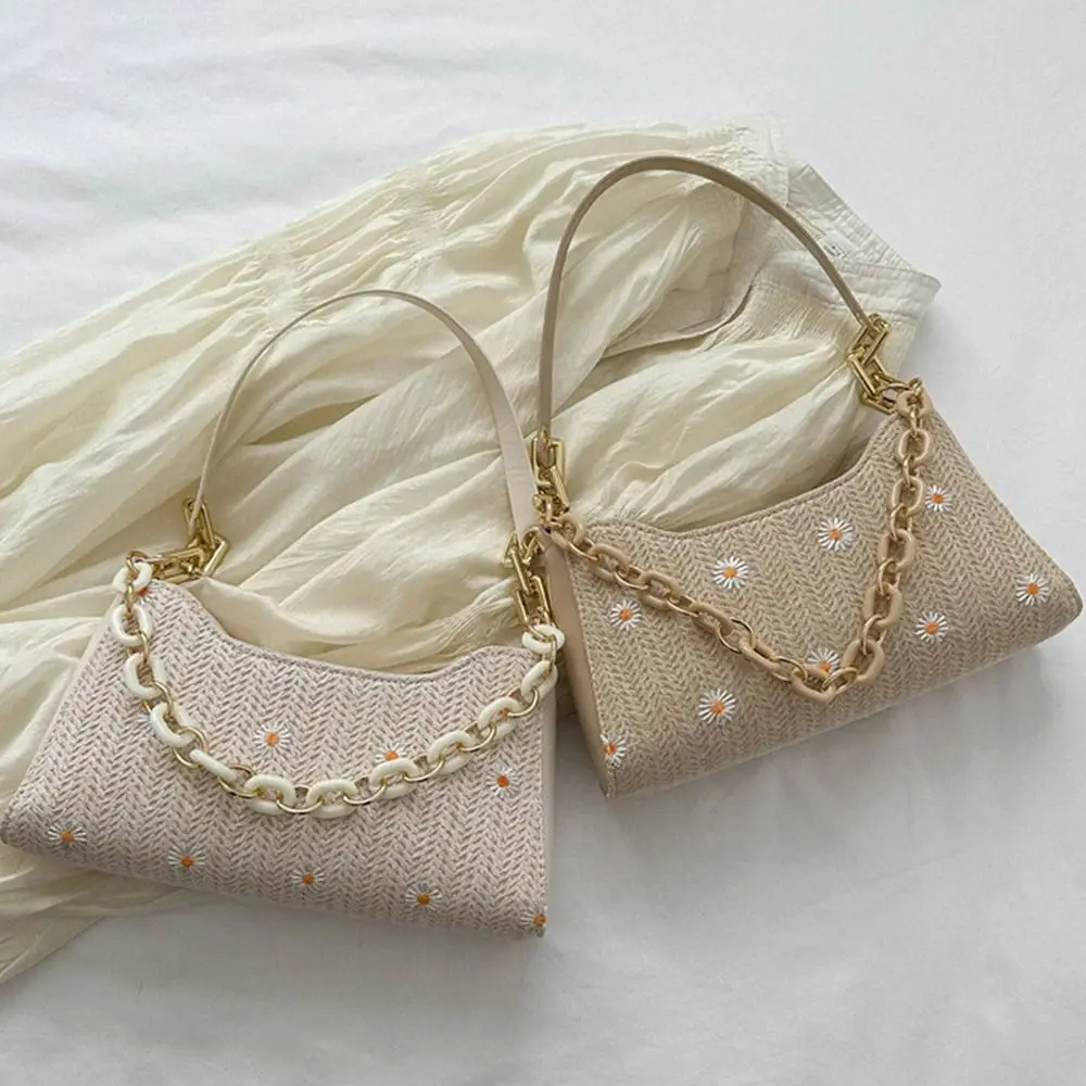 

Woven Straw Bag Fashion Rattan Large Capacity Handbag Handmade Braid Tote Bag Women Girls