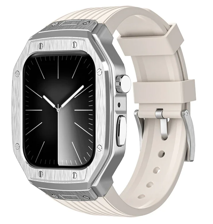 Luxury Metal Case & TPU Strap Kit for Apple Watch - Premium Replacement Accessories