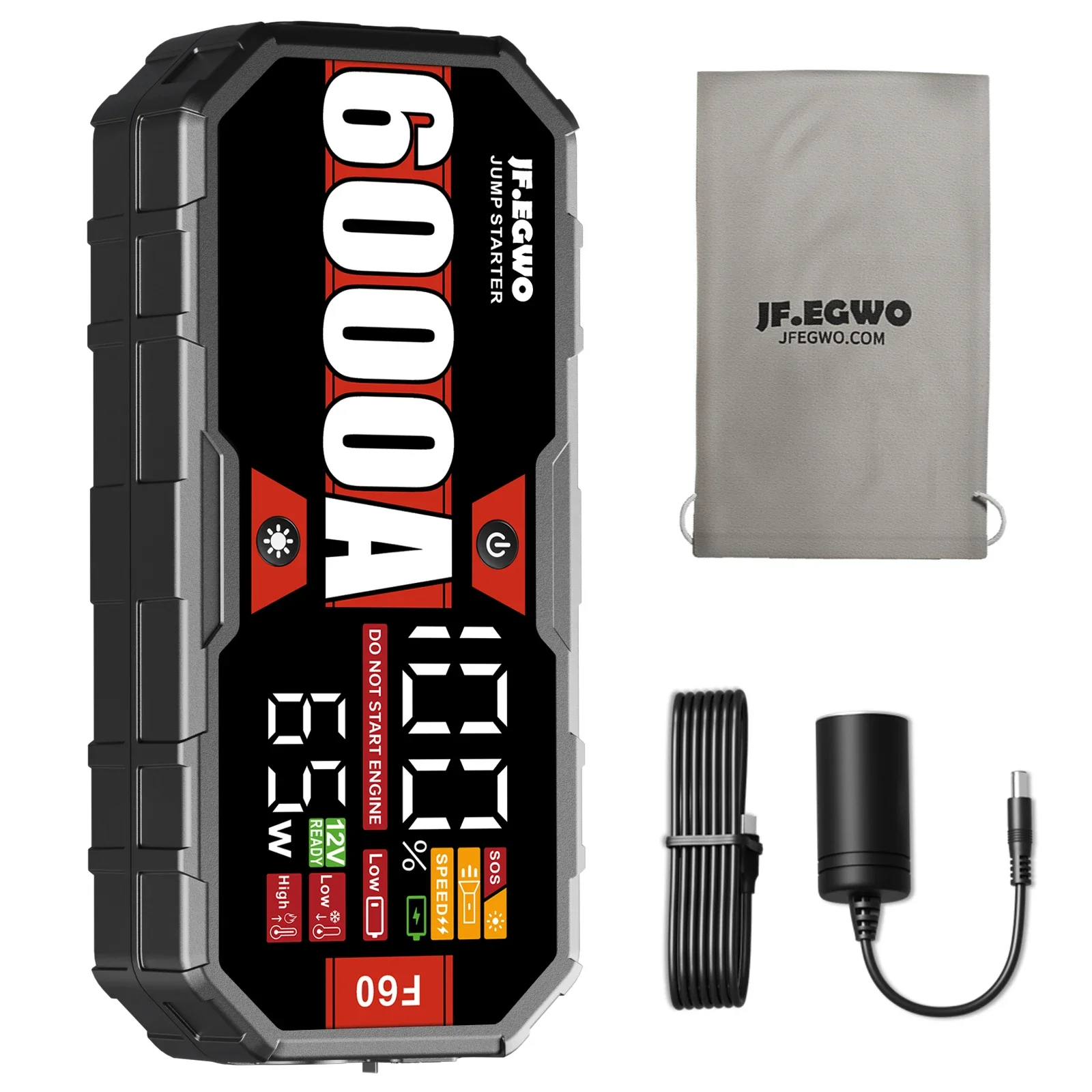 JF.EGWO Auto KFZ Starthilfe Jump Starter Powerbank 6000A Ladegerät